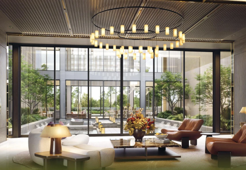 Elegance Arrival Pavilion — foyer grand double-height Island Villa